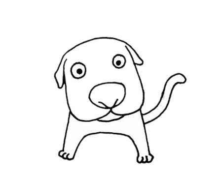 超简单的狗狗简笔画的画法步骤图片大全