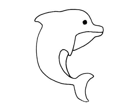 卡通海豚简笔画步骤图片教程,如何画海豚简单画法