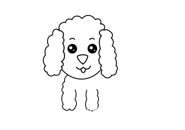 可爱泰迪犬简笔画画法步骤图片