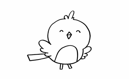 可爱的小鸟简笔画步骤图解教程