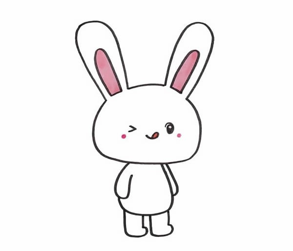 卡通小兔子简笔画步骤图解教程_小兔子如何画简单又可爱