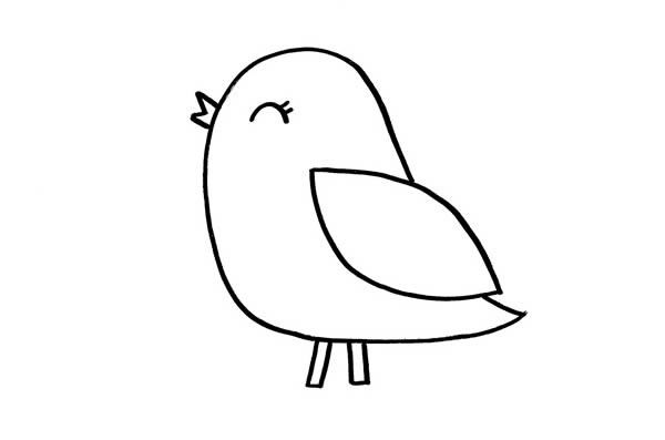 幼儿园小鸟简笔画步骤教程_一只小鸟的超简单画法