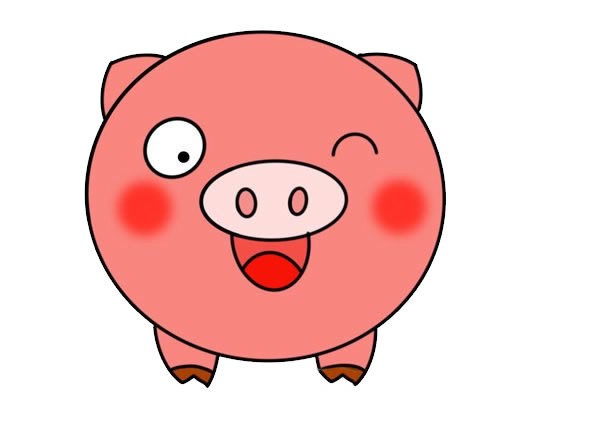 呆萌可爱小猪简笔画图片_最萌的小猪如何画