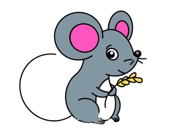 可爱小老鼠简笔画步骤图解教程_可爱老鼠简笔画图片