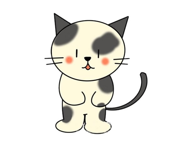 卡通猫咪简笔画步骤图解教程_站起来的猫咪如何画