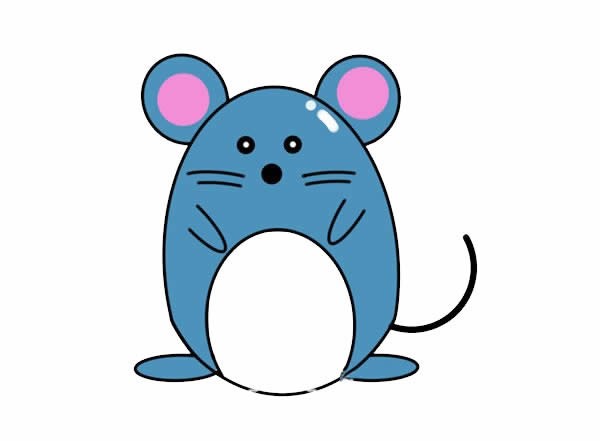 卡通可爱老鼠简笔画步骤图解教程 呆萌老鼠如何画