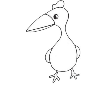 树干啄木鸟简笔画图片 卡通啄木鸟简笔画步骤教程