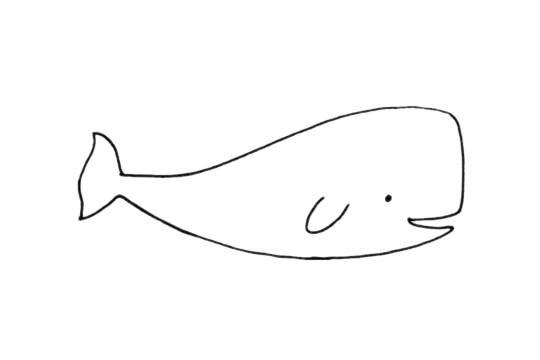 小鲸鱼如何画可爱 可爱鲸鱼简笔画步骤图片大全