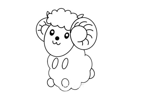 卡通绵羊简笔画简单又可爱 小绵羊简笔画步骤图解教程