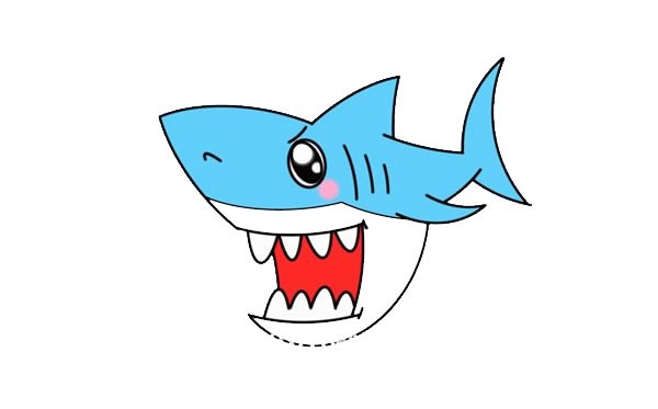 凶狠的鲨鱼简笔画画法步骤教程 鲨鱼如何画才可怕