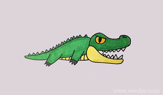 鳄鱼简笔画,鳄鱼如何画简单又漂亮
