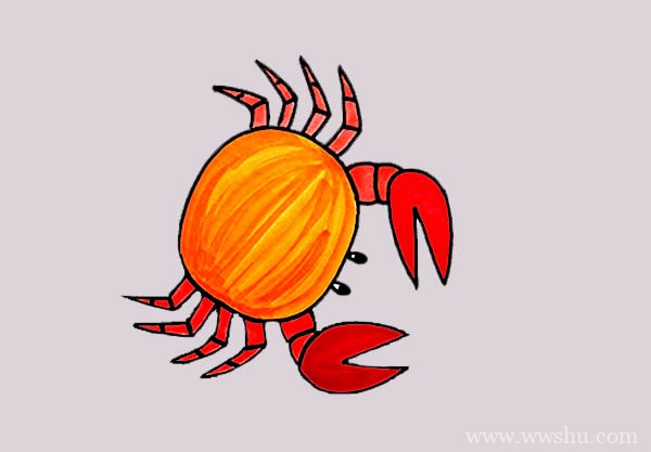 彩色螃蟹如何画简单又漂亮_螃蟹简笔画