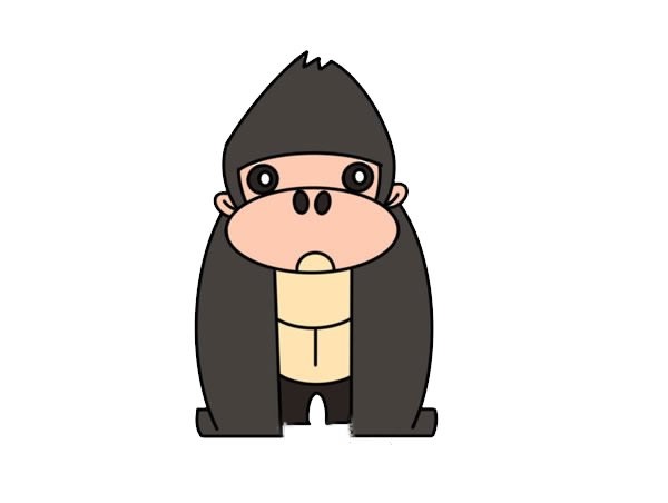 卡通大猩猩简笔画图片 大猩猩如何画简单又可爱