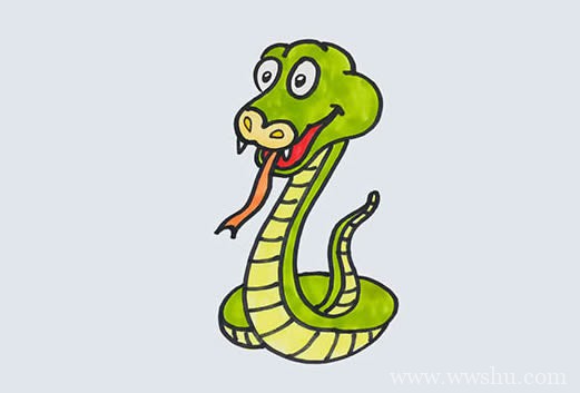 彩色的蛇简笔画步骤图片 蛇如何画简笔画又简单