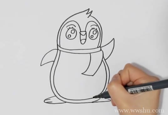 彩色企鹅如何画简笔画可爱又简单
