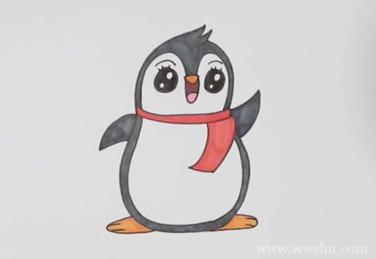 彩色企鹅如何画简笔画可爱又简单