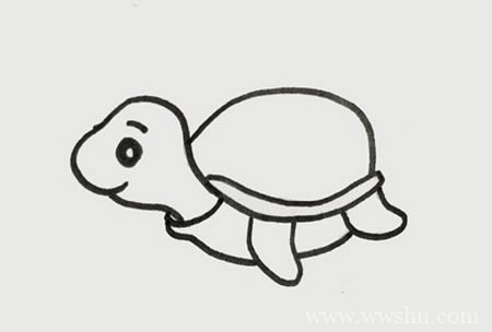海龟如何画简笔画步骤图片-儿童简笔画乌龟的画法