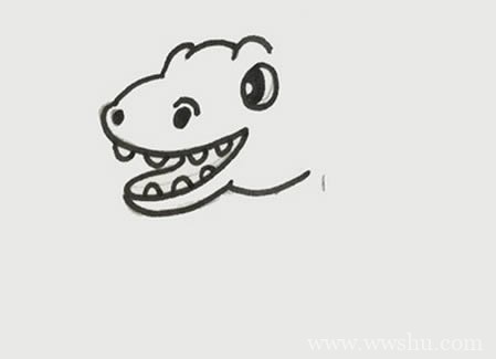 棘龙简笔画如何画步骤图片-恐龙棘龙简笔画