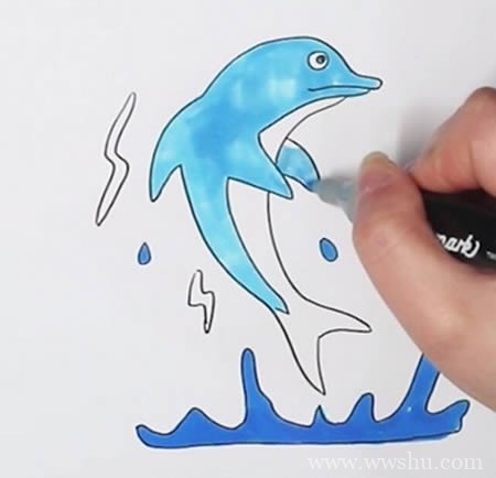 海豚如何画简单又可爱-海豚简笔画图片