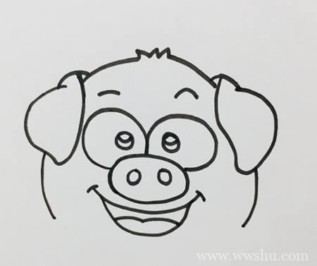 小猪如何画简单又可爱步骤图-猪的简笔画