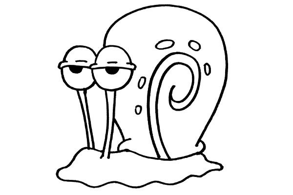 卡通蜗牛简笔画 教你画一只卡通蜗牛简笔画步骤图解教程