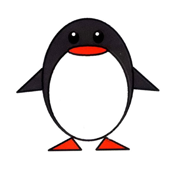 企鹅的简单画法 企鹅简笔画步骤图解教程