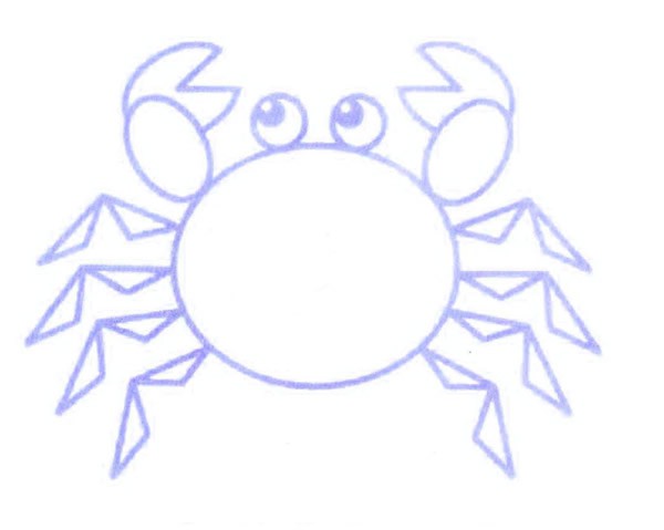 螃蟹的简单画法 螃蟹简笔画步骤图解教程