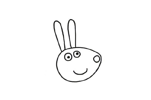 小猪佩奇里的小兔瑞贝卡简笔画步骤图解教程