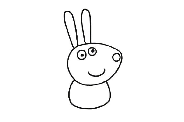 小猪佩奇里的小兔瑞贝卡简笔画步骤图解教程