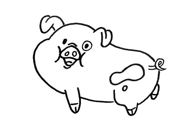 可爱的小猪简单画法 - 小猪简笔画图片大全
