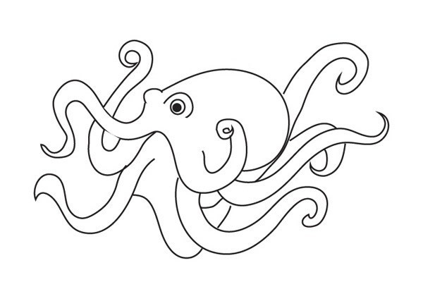 章鱼的简单画法步骤图解教程 章鱼简笔画
