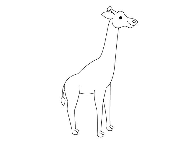 长颈鹿的简单画法步骤图解教程 长颈鹿简笔画