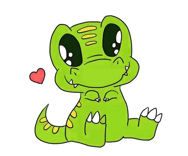 可爱的小恐龙简笔画步骤图解教程 卡通恐龙的画法