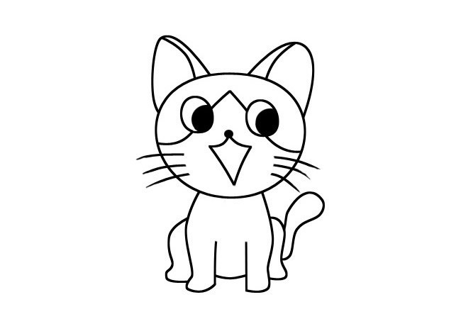 卡通小猫简笔画图片 超萌的小猫咪三种简单画法