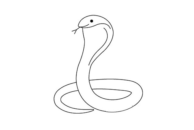 眼镜蛇如何画 简单的眼镜蛇简笔画画法步骤图解
