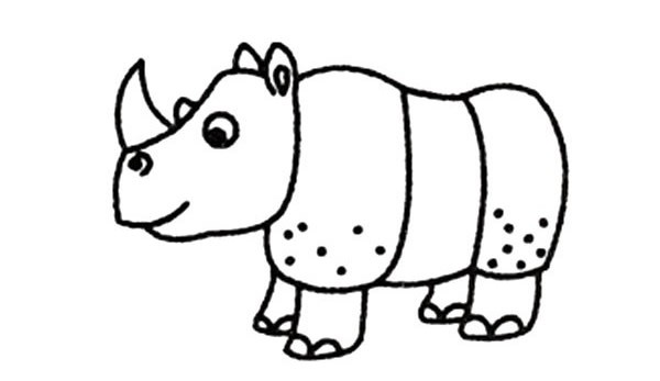 犀牛如何画 犀牛的简笔画步骤图解教程