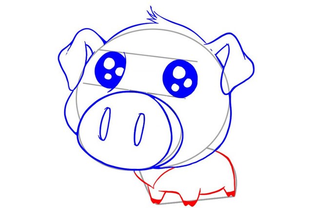 可爱的卡通小猪简笔画画法步骤图解教程
