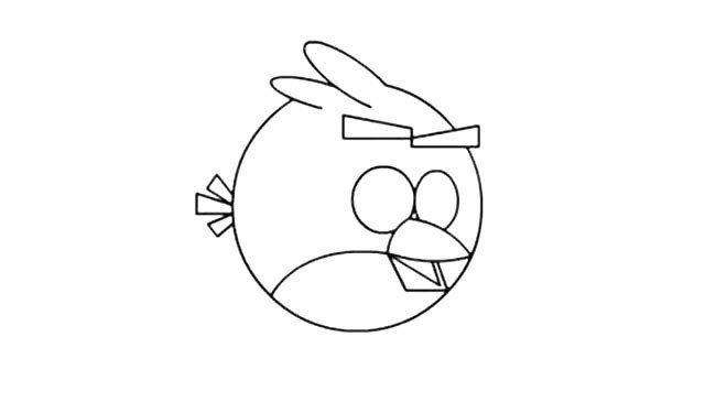 简单八步画出愤怒的小鸟简笔画步骤图教程
