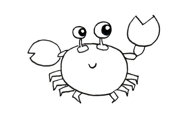 8种卡通螃蟹简笔画的画法图片大全