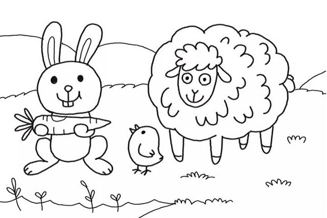 农场里的小动物简笔画 农场里的小动物彩色画法步骤教程