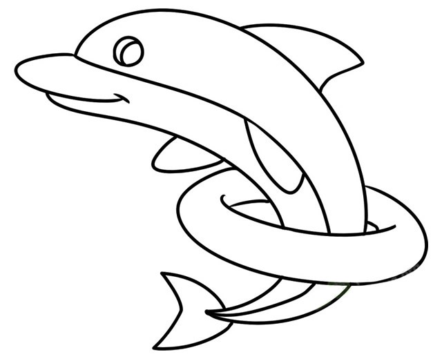 海豚简笔画 儿童学画海豚简笔画教程步骤图片大全