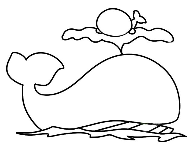鲸鱼简笔画 儿童学画鲸鱼简笔画教程步骤图片大全