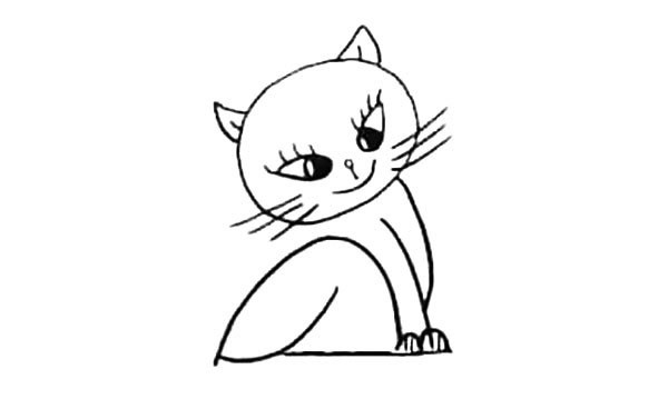 小猫咪的画法 一步步学画可爱的小花猫简笔画教程步骤图片大全