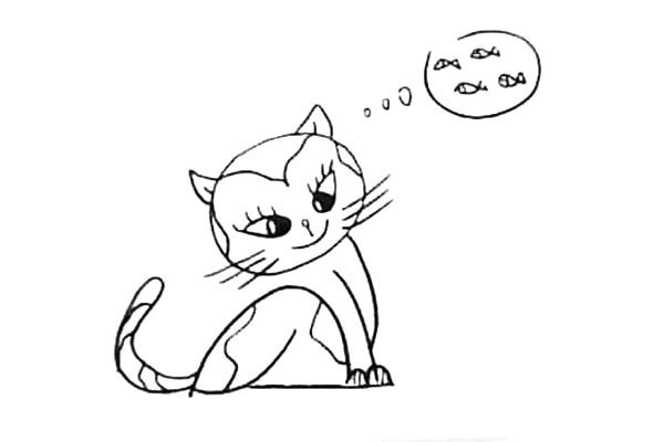 小猫咪的画法 一步步学画可爱的小花猫简笔画教程步骤图片大全