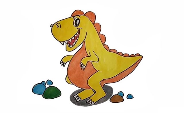彩色恐龙如何画 学画恐龙简笔画步骤图解教程