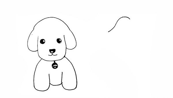 可爱的小狗简笔画画法步骤图教程