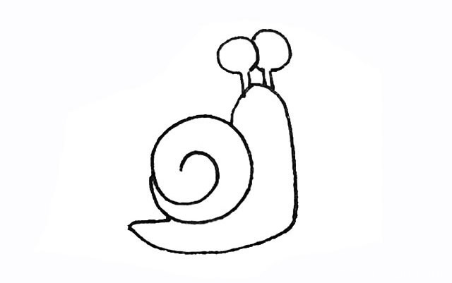 卡通蜗牛简笔画 卡通蜗牛的画法步骤图解教程