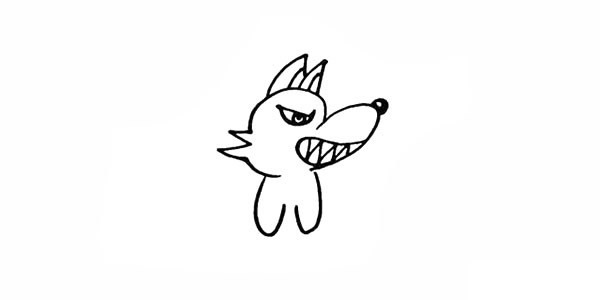 大灰狼如何画 大灰狼简笔画彩色画法步骤图教程
