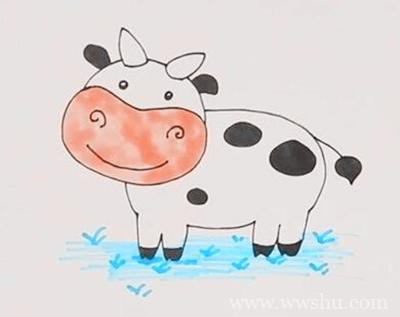 教你画一头奶牛简笔画 快帮孩子收藏吧