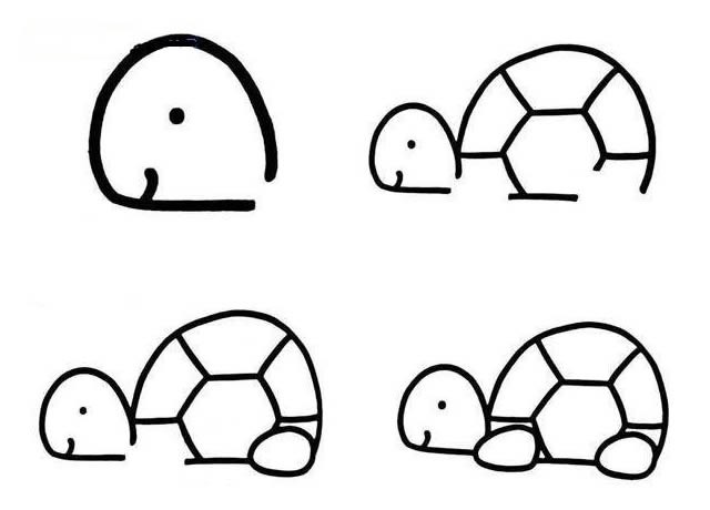 简单易学的乌龟简笔画画法